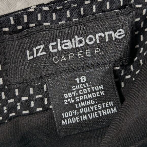 Liz Claiborne Career 18 Black White Cotton Stretch Pencil Skirt Women Career - Picture 3 of 3